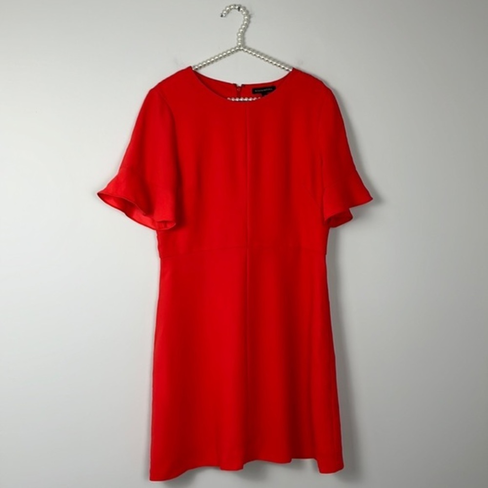 Banana Republic deep orange dress with flouncy sleeves SIZE 12